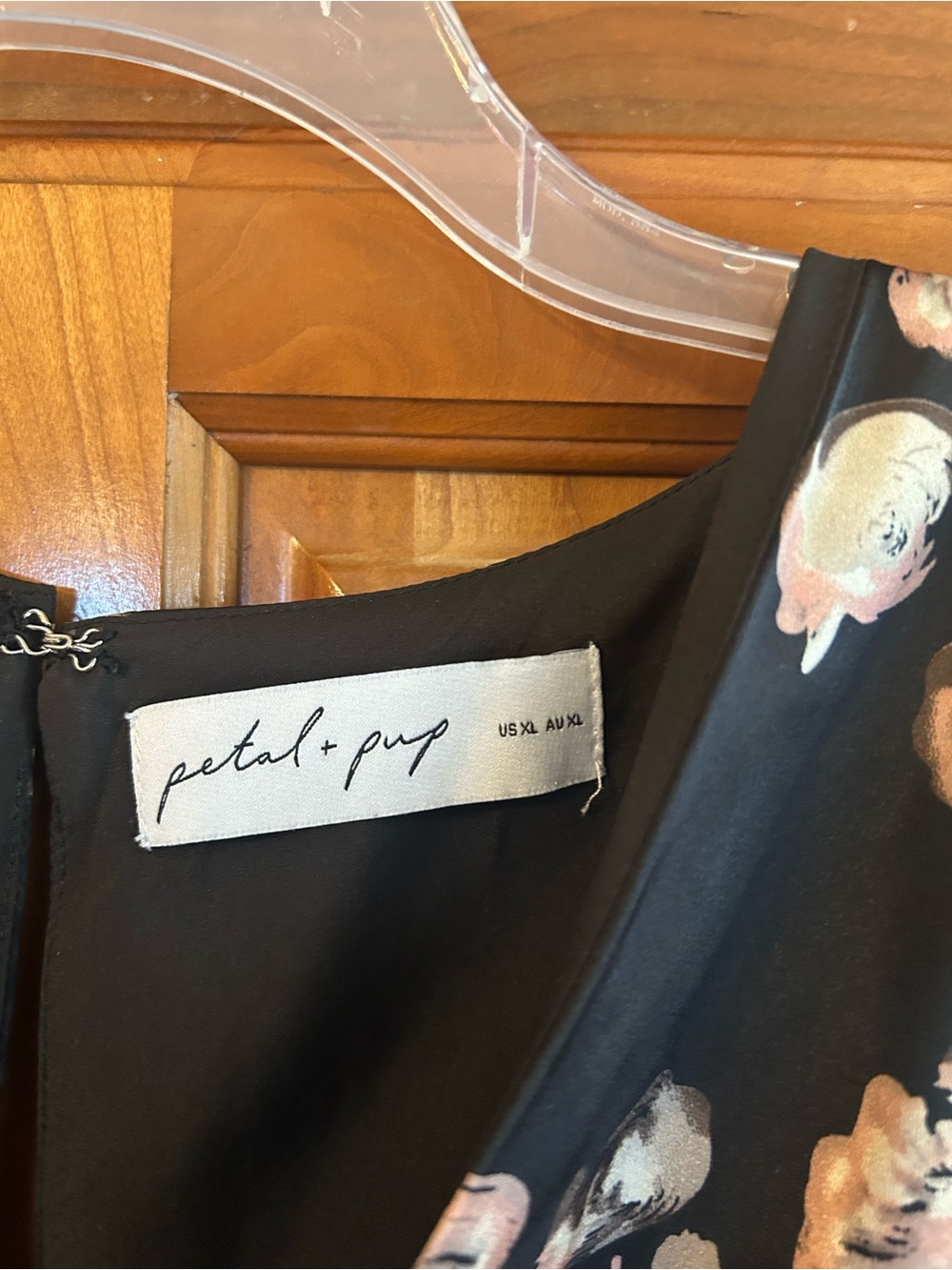 Petal & Pup Black Maxi Dress with Blush Floral Pattern - Picture 4 of 4